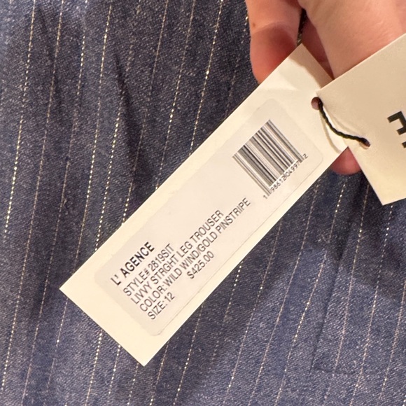 L'AGENCE Blue Pinstripe Trousers - Picture 5 of 9